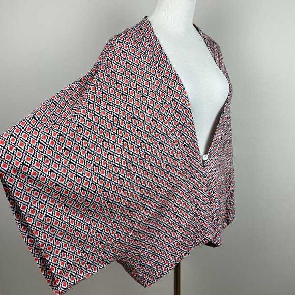 Umgee Cardigan Kimono Womens S M Printed Multicolor‎ 3/4 Sleeve High Low Button - Picture 11 of 11